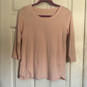 NWT J. Jill cameo rose Pima 3/4 sleeve scoop neck tee size small petite